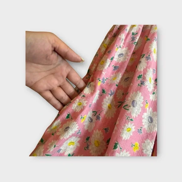 Mini Boden Cap Sleeve Pink Floral Smocked Dress - Picture 5 of 8